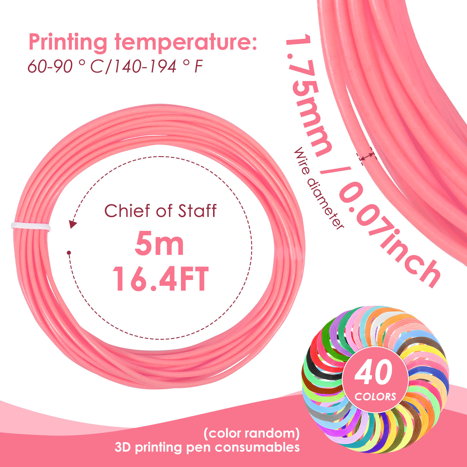 3D Pen Filament Refills 40 Col - огляд і ціна Filament 1.75
