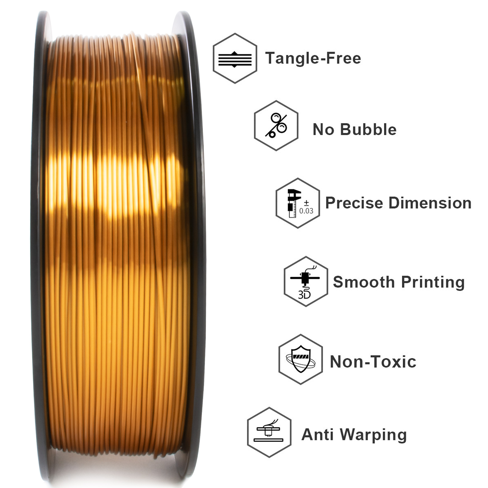 GEEETECH 5Rolls 3D Silk PLA Fi - огляд і ціна Filament 1.75