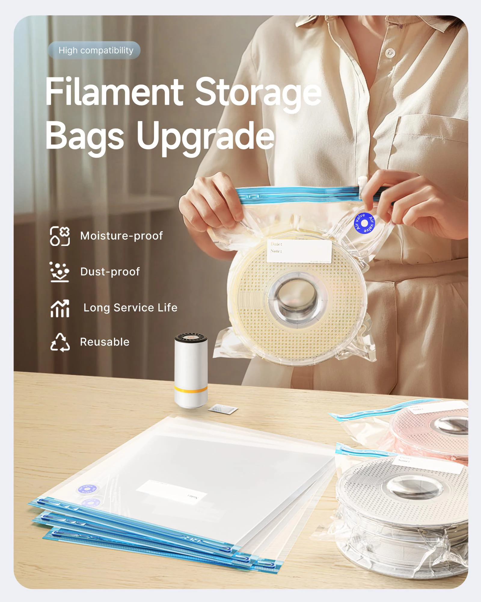 3D Printer Filament Vacuum Bag - огляд і ціна Abs Filament